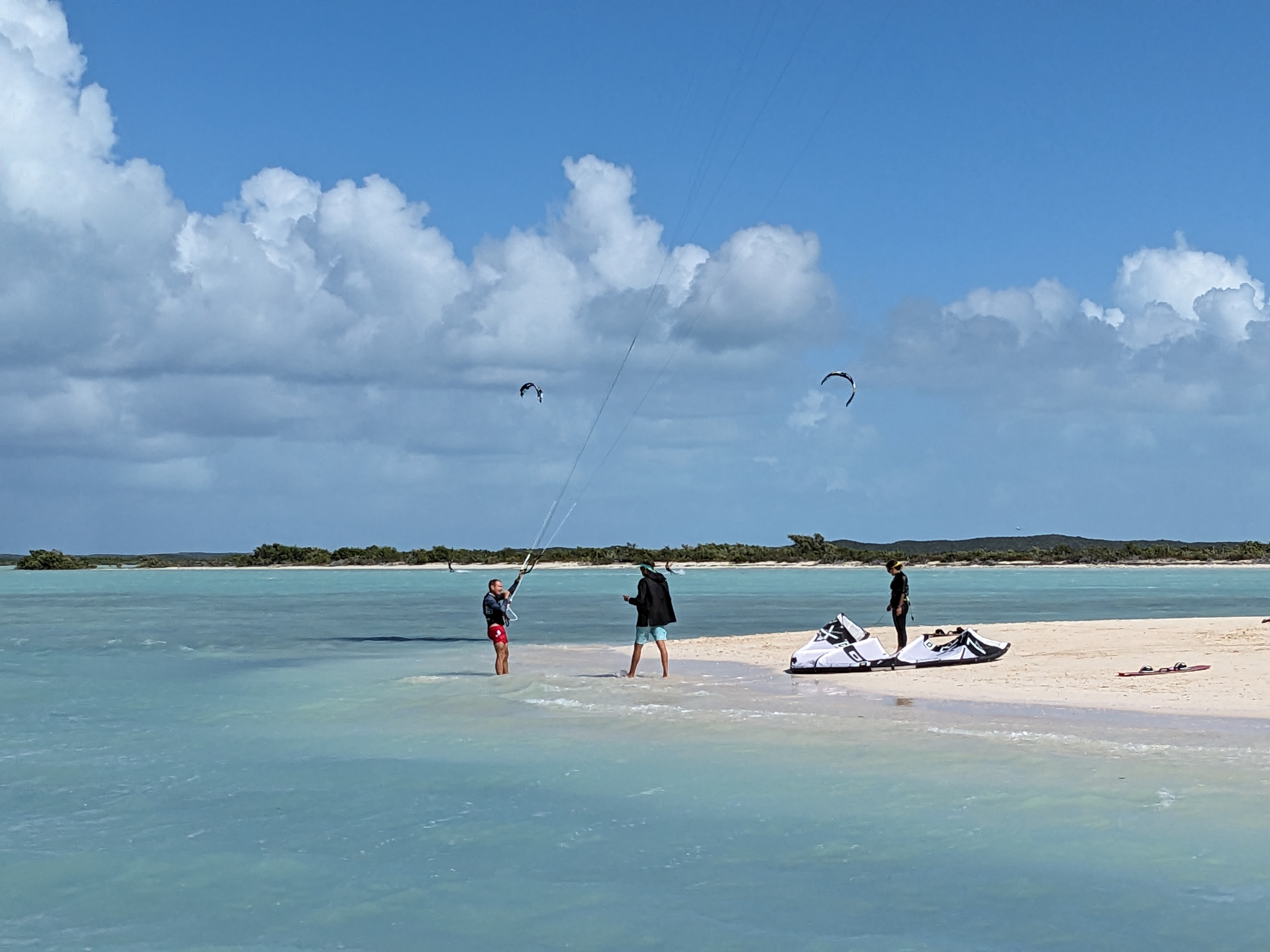 Kiteboarding lesson on beach