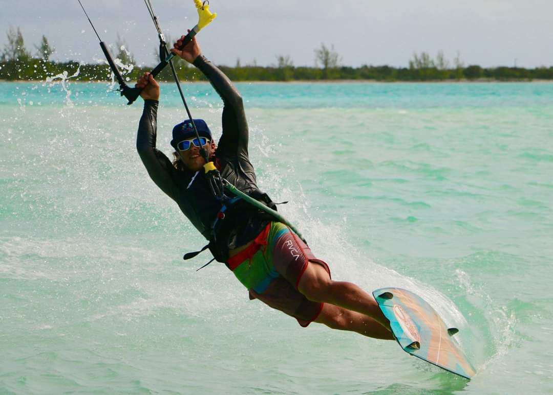 Kiteboarder in mid-air